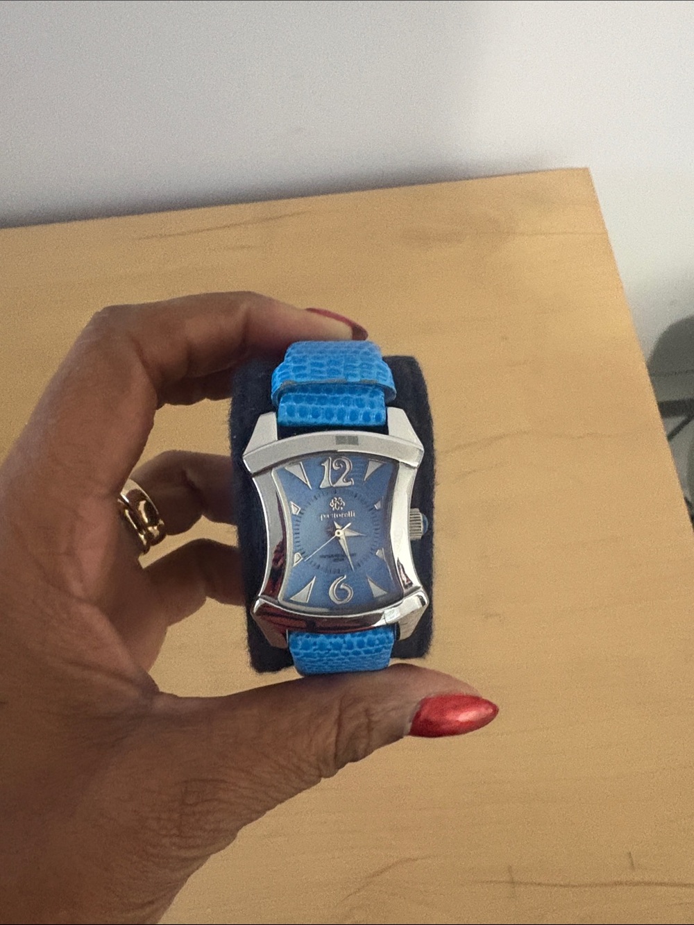 Blue Dress Watch with Blue Leather Strap